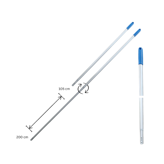 Bild von Teleskop AluminiumStiel – 105-200 cm Ø 23 mm für Halter & Wischsysteme